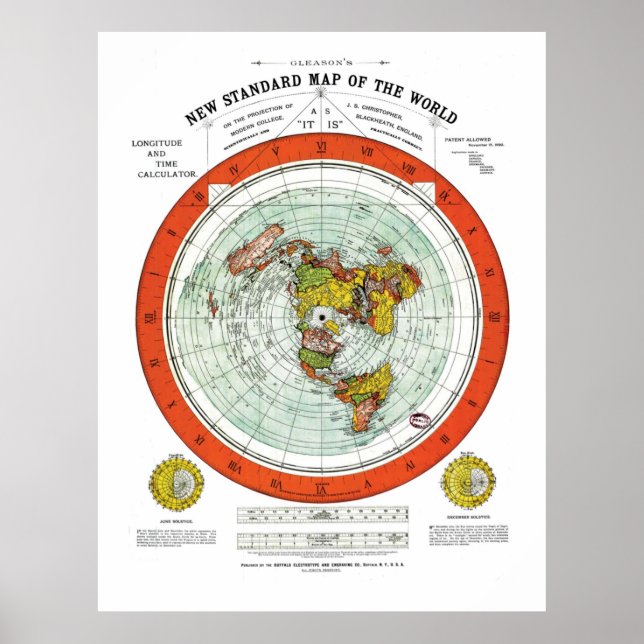 Gleason's neue Standardkarte der Welt Poster (Vorne)