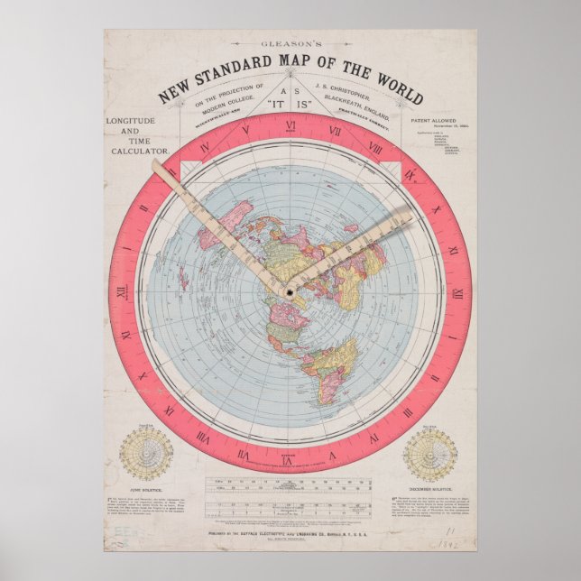 Gleason's neue Standardkarte der Welt Poster (Vorne)