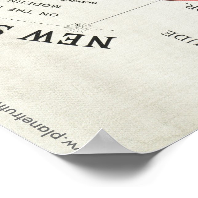 Gleason's NEUE STANDARDKARTE DES WELTPosters Poster (Ecke)