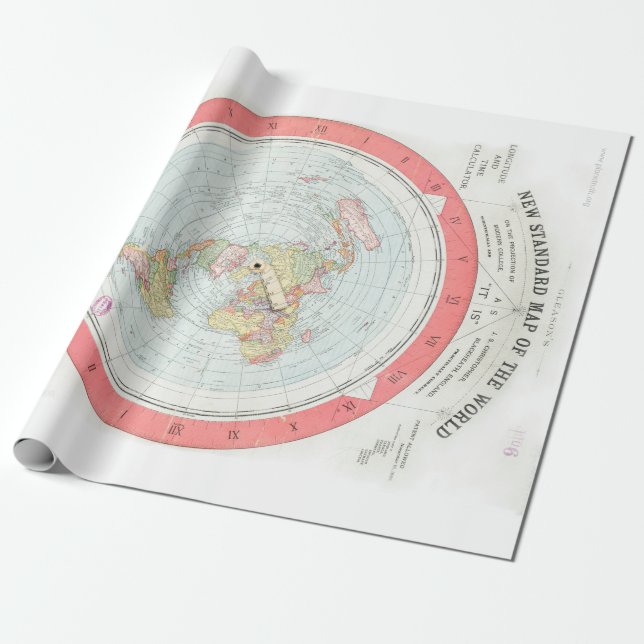 Gleasons "NEUE STANDARDkarte von der WELT" Geschenkpapier (Ungerollt)
