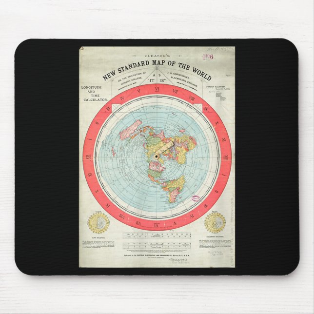 Gleason's New Standard Map Of The World - Flat Ear Mousepad (Vorne)