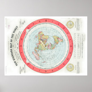Gleason's NEW STANDARD MAP OF THE WORLD - High Rez Poster