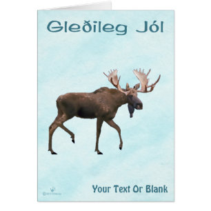 Gleðileg Jól - Bull Moose On Snow