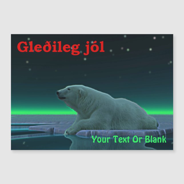Gleðileg Jól - EisEdge Polar Bear Magnetkarte (Vorderseite)