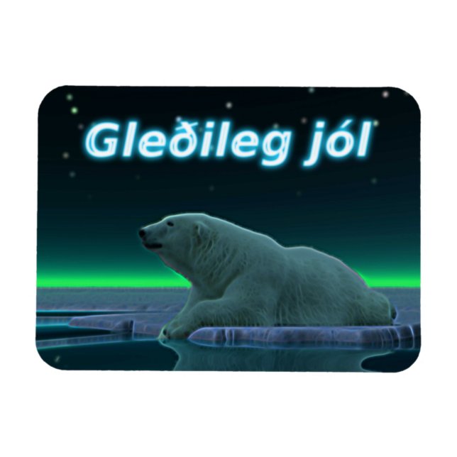 Gleðileg jól - Eiskantenbär Magnet (Horizontal)