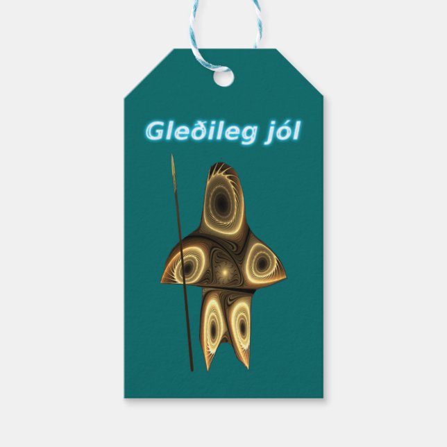 Gleðileg jól - Fraktal Inuit Hunter Geschenkanhänger (Vorderseite)