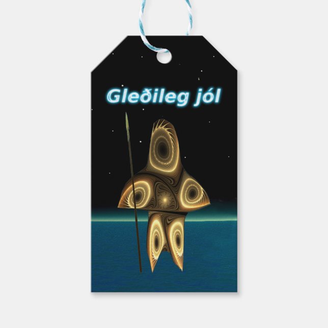Gleðileg jól - Fraktal Inuit Hunter Geschenkanhänger (Vorderseite)