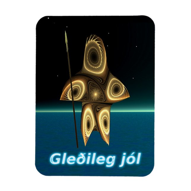 Gleðileg jól - Fraktal Inuit Hunter Magnet (Vertikal)