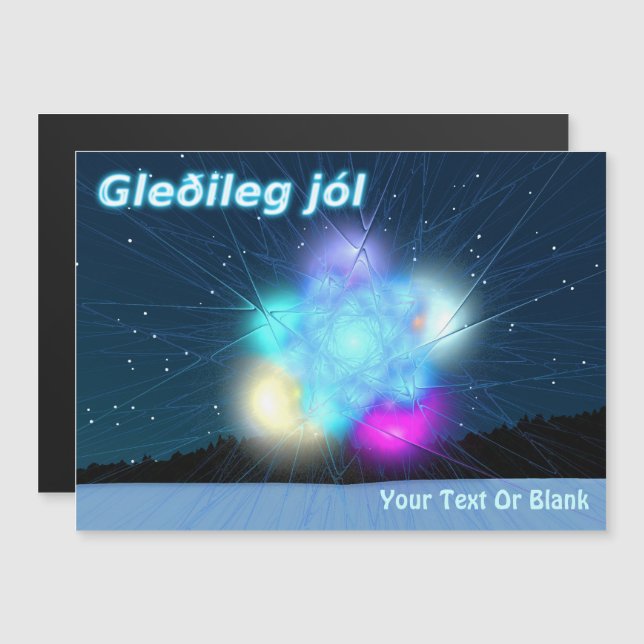 Gleðileg jól - Jack Frost Magnetkarte (Vorne/Hinten)