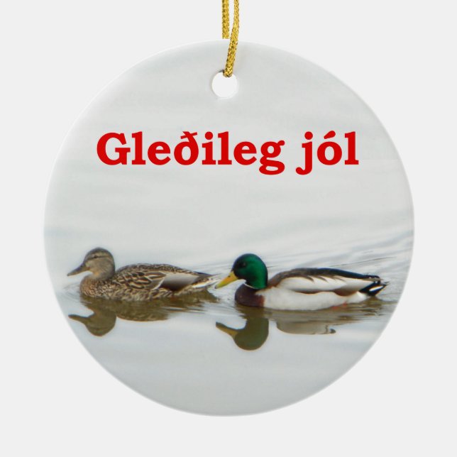 Gleðileg jól - Mallards Keramikornament (Vorne)