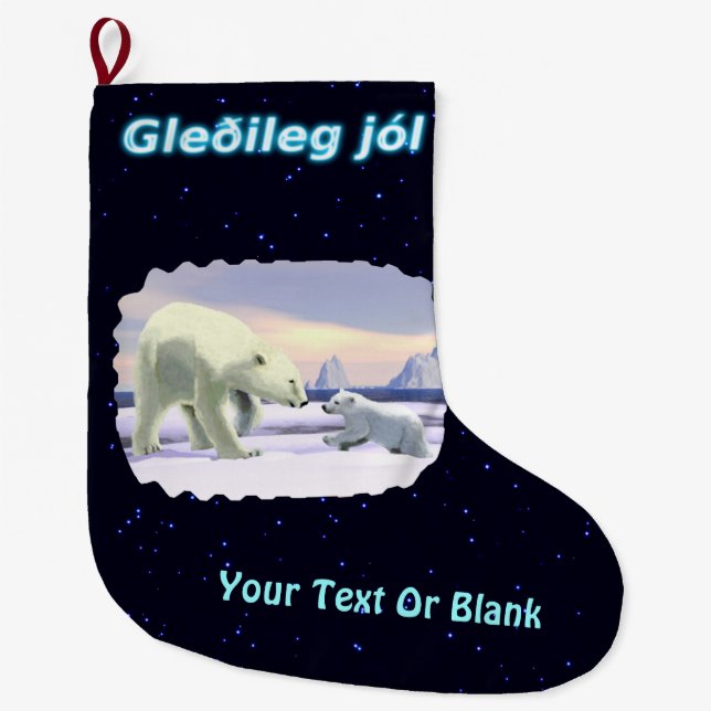 Gleðileg jól - Mama Nose Best Großer Weihnachtsstrumpf (Vorderseite)