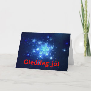 Gleðileg Jól - Nachthimmel Feiertagskarte
