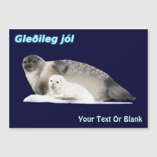 Gleðileg Jól - Ringed Siegel Magnetkarte