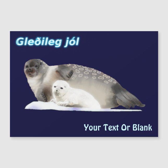 Gleðileg Jól - Ringed Siegel Magnetkarte (Vorderseite)
