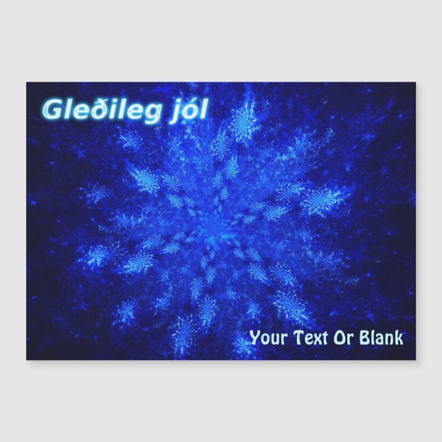Gleðileg jól - Snowburst Magnetkarte (Vorderseite)