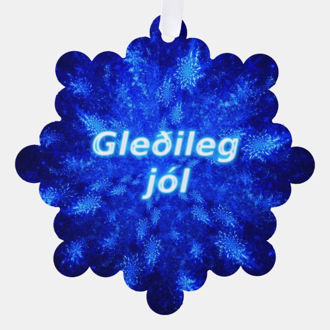 Gleðileg Jól - Snowburst Ornament Karte (Vorderseite)