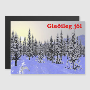Gleðileg Jól - Wintersolstice Magnetkarte