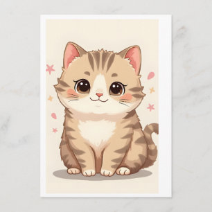 Gleeful Cat: Sweet Kawaii Kitten Art für jedes Zim Begleitkarte