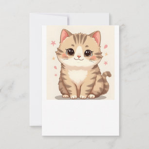 Gleeful Cat: Sweet Kawaii Kitten Art für jedes Zim Save The Date