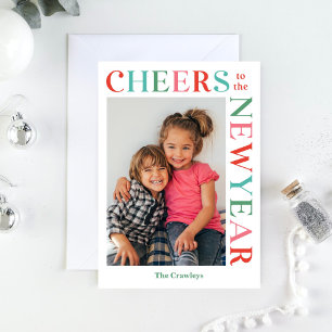 Gleeful Frame bearbeitbare Farbe Happy New Year Ca Feiertagskarte