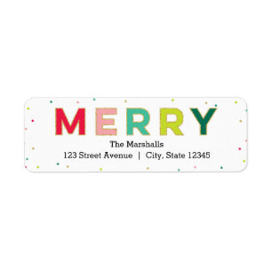 Gleeful Merry Holiday Étiquette de adresse