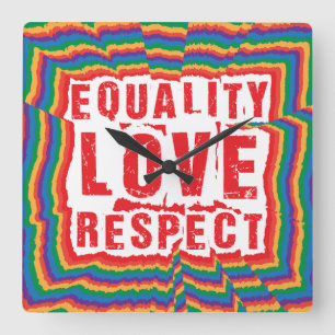 Gleichberechtigung - Liebe und Respekt - Monat Quadratische Wanduhr
