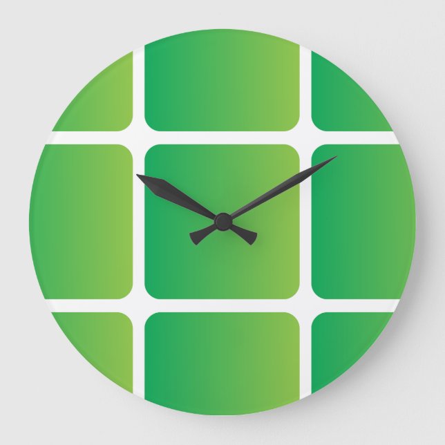 Gleiche grüne Plätze Große Wanduhr (Vorderseite)