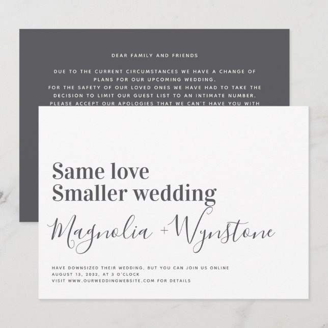 Gleiche Liebe Kleinere Einladung zur Hochzeit (Vorne/Hinten)