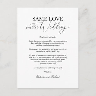 Gleiche Liebe Kleinere Hochzeit Einfach Elegant  Postkarte
