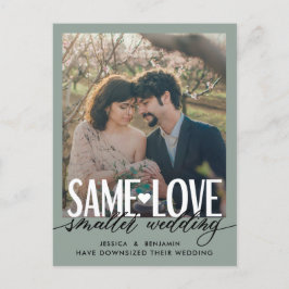 Gleiche Liebe Kleinere Hochzeit | Hochzeitsaktuali Ankündigungspostkarte