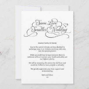 Gleiche Liebe, Kleinere Hochzeit Reduziert Kalligr Ankündigung