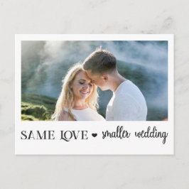 Gleiche Liebe kleinere Hochzeit verkleinert einfac Postkarte