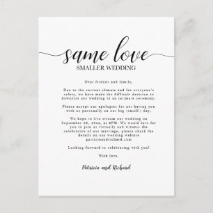 Gleiche Liebe, kleinere Hochzeit, Verkleinerung de Postkarte