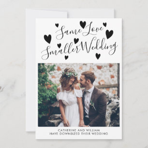 Gleiche Liebe Kleinere Hochzeit Verkleinerung Herz Ankündigung