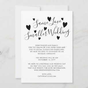 Gleiche Liebe, kleinere Hochzeit, Verkleinerung, P Ankündigung