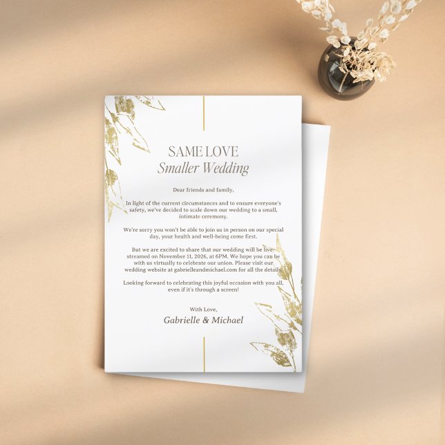 Gleiche Liebe Kleinere Hochzeitsszenarien - Gold Einladung (Von Creator hochgeladen)