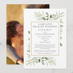 Gleiche Liebe Micro-Downsize Foto Hochzeit Einladung