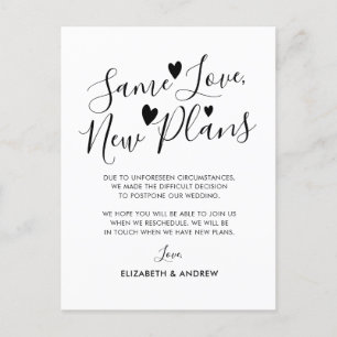 Gleiche Liebe, neue Pläne, Herzen, Hochzeit versch Ankündigungspostkarte
