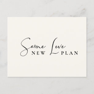 Gleiche Liebe Neuer Plan Cream Hochzeitspause Ankündigungspostkarte