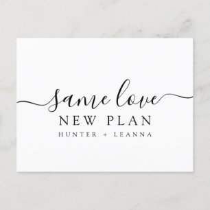 Gleiche Liebe Neuer Plan Hochzeit ändern das Datum Postkarte