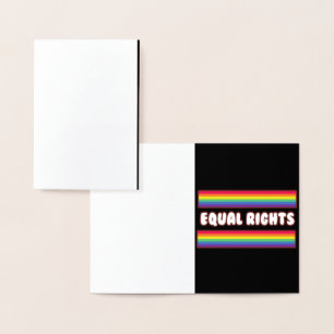 Gleiche Rechte. LGBT+ Stolz. Regenbogenflagge Kart Folienkarte