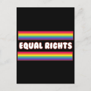 Gleiche Rechte. LGBT+ Stolz. Regenbogenflagge Kart Postkarte