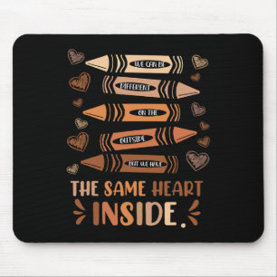 Gleicher Herzschlag drinnen schwarze Geschichtsaus Mousepad
