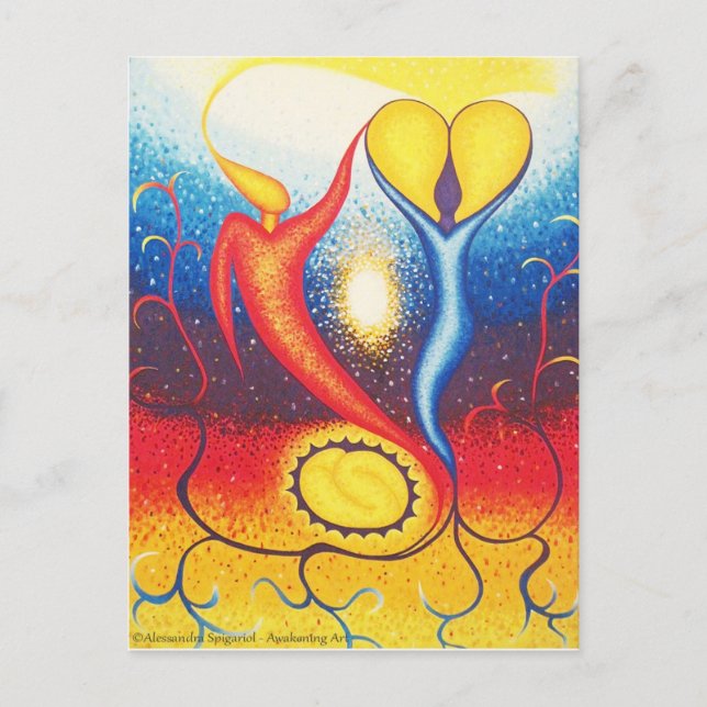 Gleichgewicht 1+1=3 postkarte (Vorderseite)