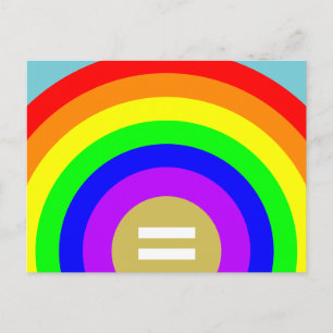 Gleichheit ist das Gold unter dem Diversity Regenb Postkarte