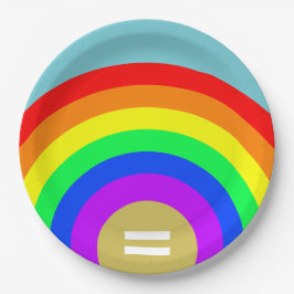 Gleichheit ist das Gold unter dem Regenbogen Pappteller