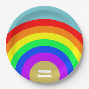 Gleichheit ist das Gold unter dem Regenbogen Pappteller
