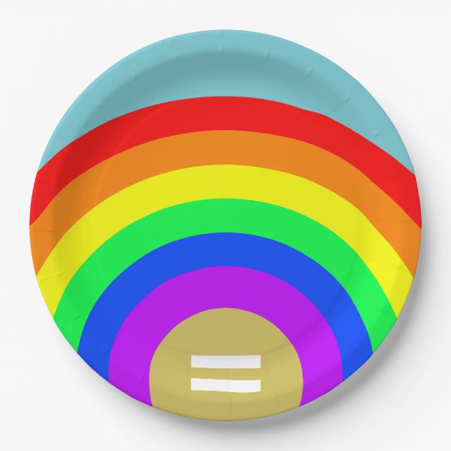 Gleichheit ist das Gold unter dem Regenbogen Pappteller (Vorderseite)
