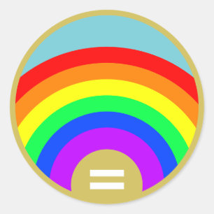 Gleichheit ist das Gold unter dem Regenbogen Runder Aufkleber