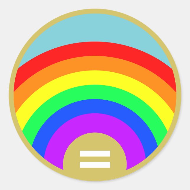 Gleichheit ist das Gold unter dem Regenbogen Runder Aufkleber (Vorderseite)
